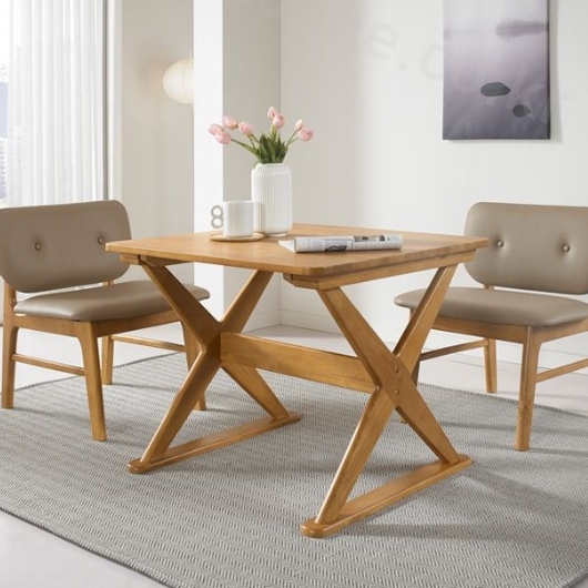 데코라인  스퀘어 식탁 800 (의자2개)