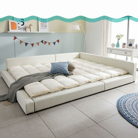 규수방 토퍼+밸런스 2.8m 패밀리침대 S+Q (파워투포켓독립)_이미지