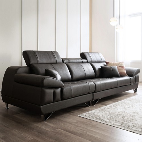 쉐우드가구 빈센트 기능성 헤드틸팅 천연통가죽 소파 4인용 (스툴포함)_이미지