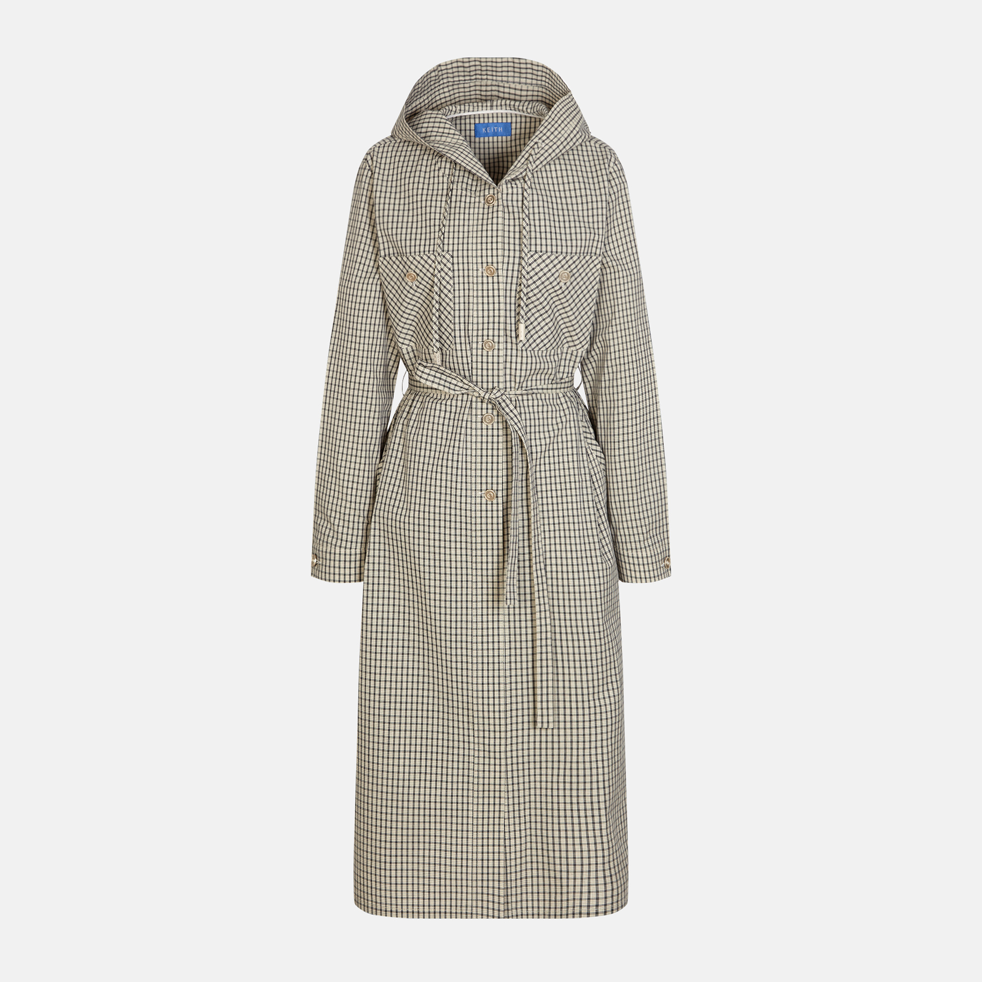 KEITH 체크 후드 롱 원피스 KE26S1FRD2981