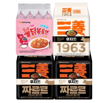 <b>삼양</b>식품 우지 짜르르 8개 + <b>삼양</b> 우지 <b>1963</b> 4개 + 까르보불닭볶음면 4개