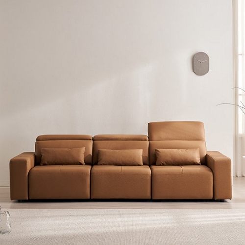 삼익가구 리즈먼 모션 슬라이드 확장형 천연가죽 소파 4인용_이미지