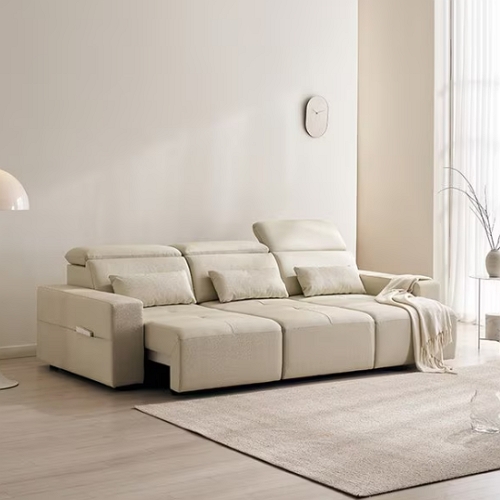 삼익가구 리즈먼 모션 슬라이드 확장형 천연가죽 소파 4인용_이미지