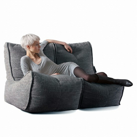 엠비언트라운지 트윈 카우치 빈백 그레이 2인용_이미지