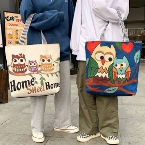 여성 빅사이즈 여행 보부상 숄더 백 부엉이 가방 WD2FCD1