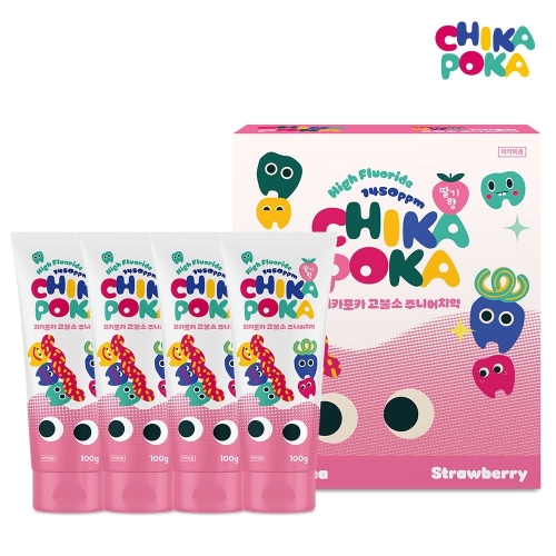 페넬로페 치카포카 주니어 충치케어 치약 딸기향 100g (4개)_이미지