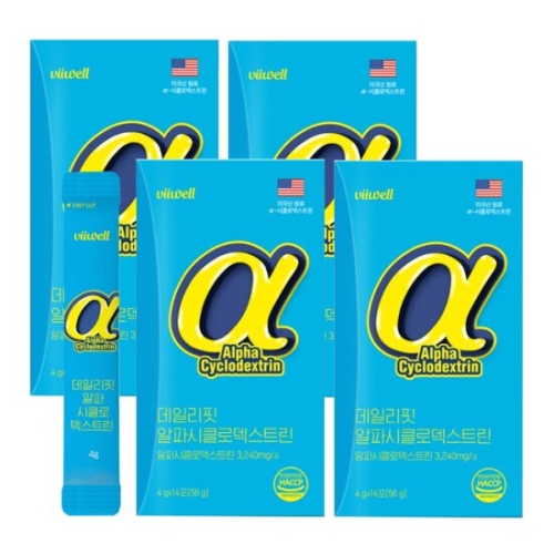 비웰 데일리핏 알파시클로덱스트린 4g 14포 (4개)_이미지