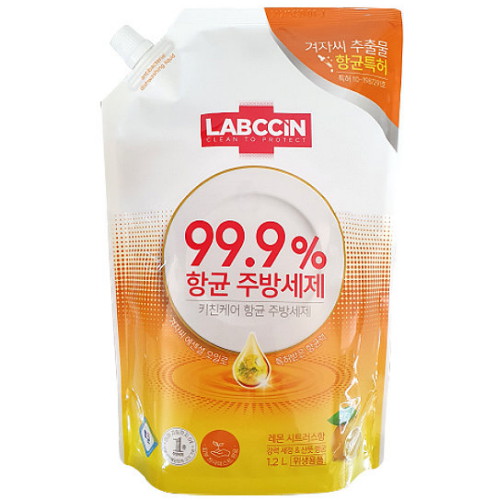 랩신 키친케어 항균 주방세제 레몬시트러스향 1.2L (1개)_이미지