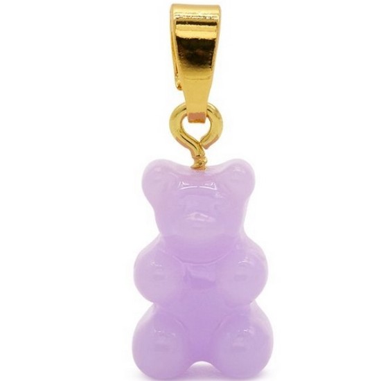 크리스탈 헤이즈 Nostalgia Bear Classic Connector Gold Pendant (Lavender)