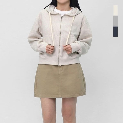 스콰즈 여자 후드집업 투웨이 루즈핏 세미 크롭 후드SCHT040