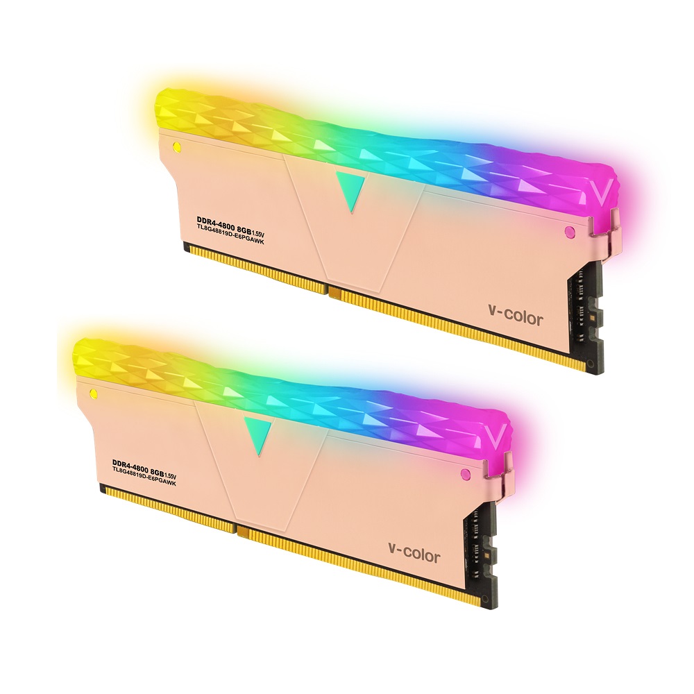 V-Color DDR4-4800 CL19 PRISM PRO RGB 골든아미스 패키지 (16GB(8Gx2))_이미지