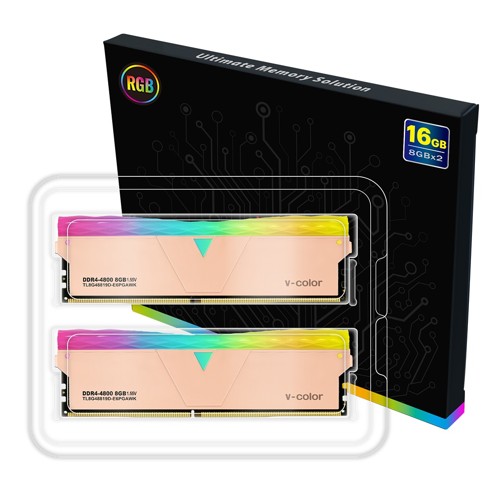 V-Color DDR4-4800 CL19 PRISM PRO RGB 골든아미스 패키지 (16GB(8Gx2))