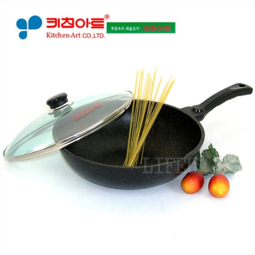 키친아트 슈프림 마블플러스코팅 궁중팬 (30cm+유리뚜껑)_이미지