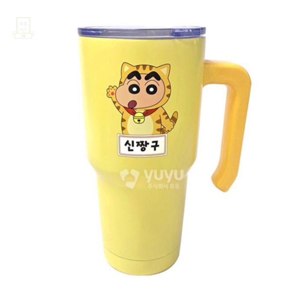 짱구는 못말려 대용량 핸디 스텐 텀블러 냥냥짱구 880ml_이미지