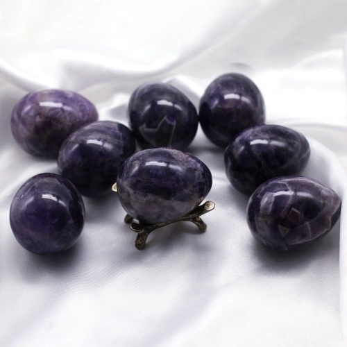 힐링젬 쉐브론 자수정 보석계란 힐링용 펫스톤 애완돌 천연원석 랜덤 A-251281