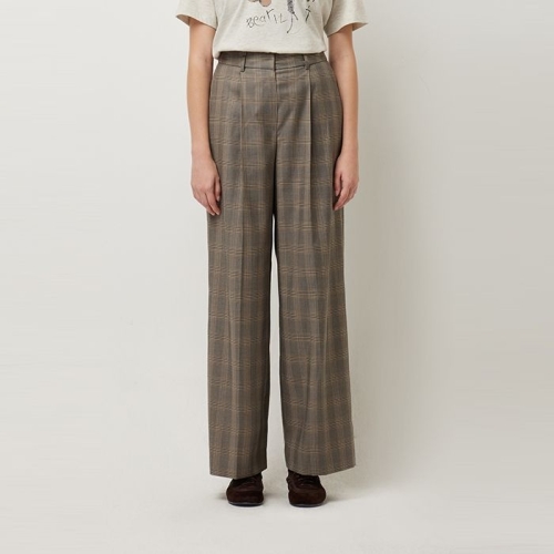 SISLEY 리나 체크 원턱 팬츠_SAPT07541BR