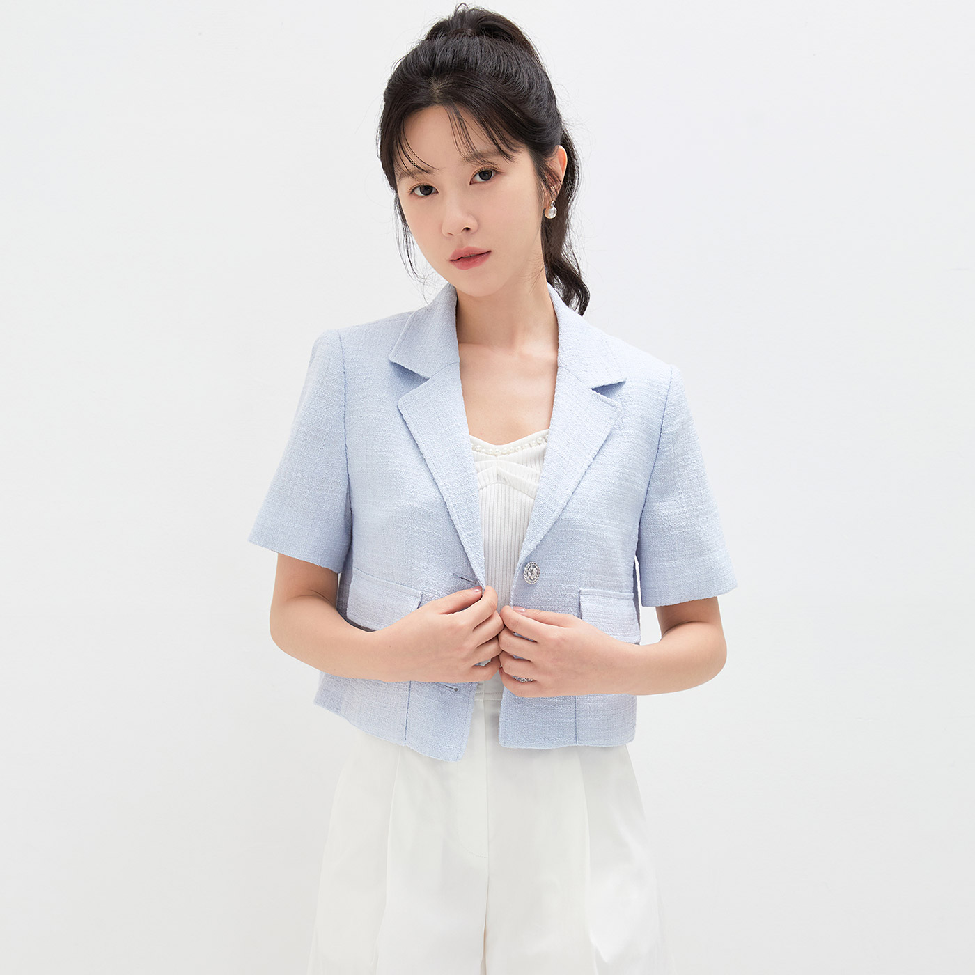 로엠 트위드 테일러드 반팔 자켓 RMJKD38R11_이미지