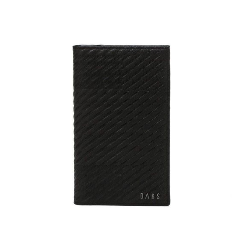 닥스 블랙 체크 소가죽 장지갑 DBWA5E210BK_이미지