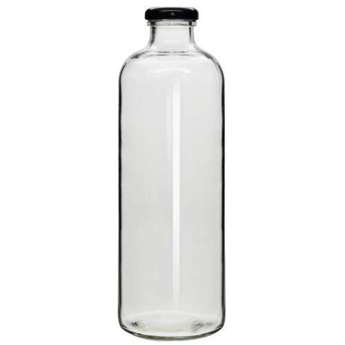 B 일자 유리 주스병 철캡블랙 4개 1000ml