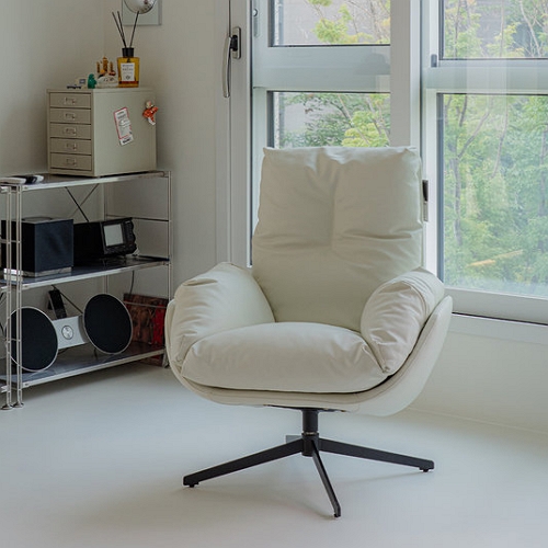 헨지디자인 낭시 오브제 로렌 실리콘 가죽 의자 1인용_이미지