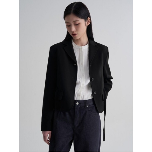 삼성물산 에잇세컨즈 스트랩 장식 숏 재킷 블랙 356211WM45