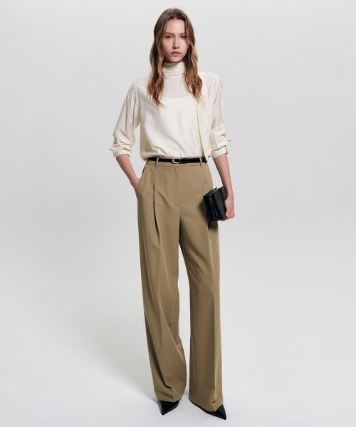 룩캐스트 LOOKAST 엘리스 와이드 슬랙스_베이지 ELISE WIDE SLACKS_BEIGE LK2GSTBP102-BE 337319