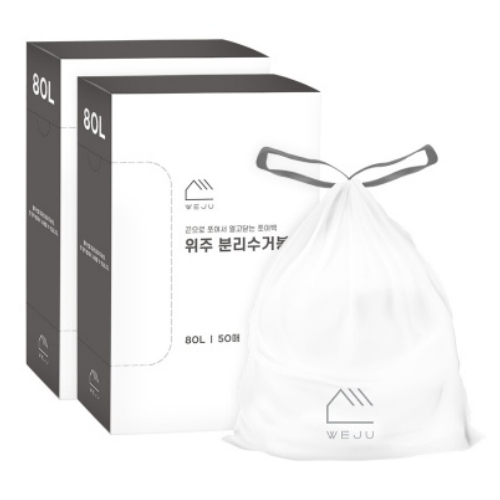 아이에스컴퍼니 위주 쪼이백 분리수거 비닐봉투 80L (100매)