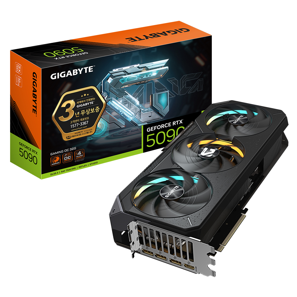 GIGABYTE 지포스 RTX 5090 GAMING OC D7 32GB 제이씨현이미지입니다. 누르면 해당 게시물로 새창이동합니다.