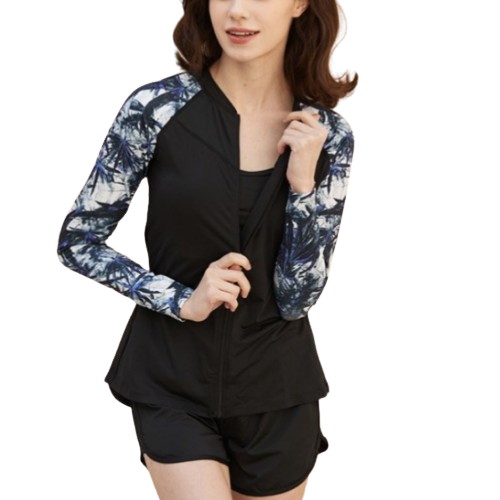 베이직엘르 여성 플레어 집업 래쉬가드 3세트 BEL-T206K_이미지