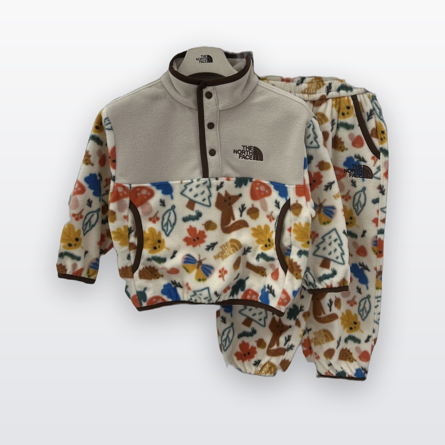 노스페이스키즈 NT7TS57 IVO 애니메이트 플리스 긴팔 긴바지 세트 2PCS NT7TS57S