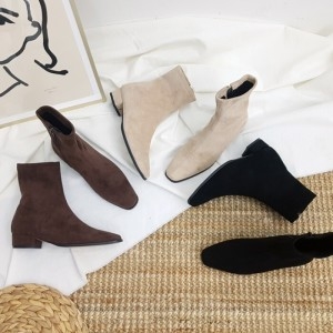 브리치 컴온슈 스웨이드 기모안감 삭스스판 앵클부츠 3cm 1047842_이미지