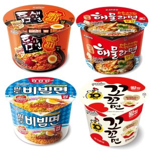 팔도 컵라면 4종 꼬꼬면왕컵 4개+해물왕컵 4개+비빔면컵 4개+틈새라면 매운김치컵 4개_이미지