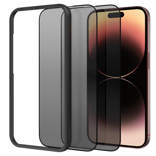 모란카노코리아 아이폰15 프로 풀커버 프라이버시 액정 강화유리 보호필름 (액정 2매)