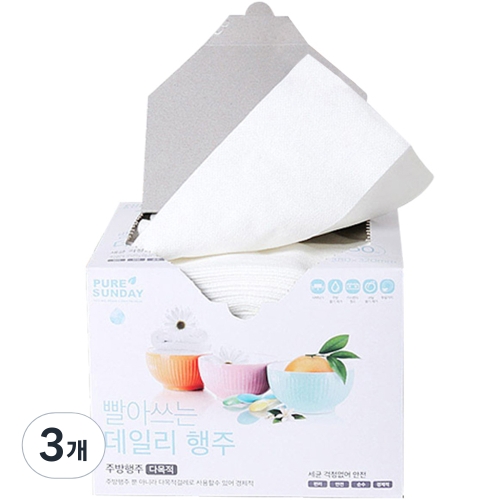 퓨어썬데이 빨아쓰는 데일리 행주 50매 (3팩)