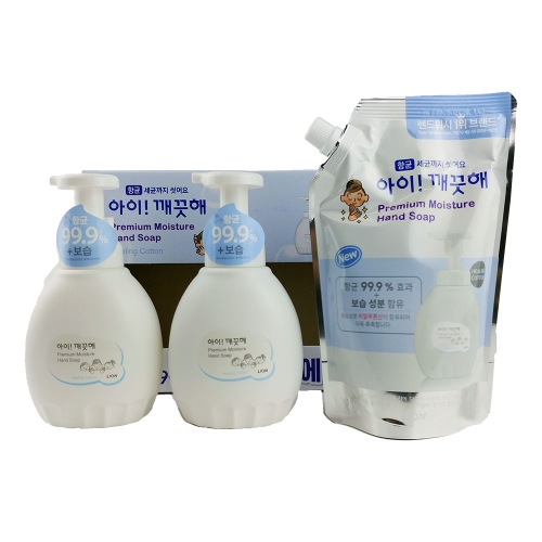 아이깨끗해 핸드워시 힐링코튼 450mlx2 + 리필 600ml_이미지