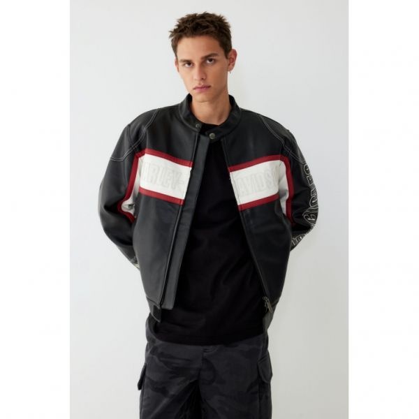 할리데이비슨 컬렉션스 신세틱 레더 레이싱 점퍼 블랙 HH15301004