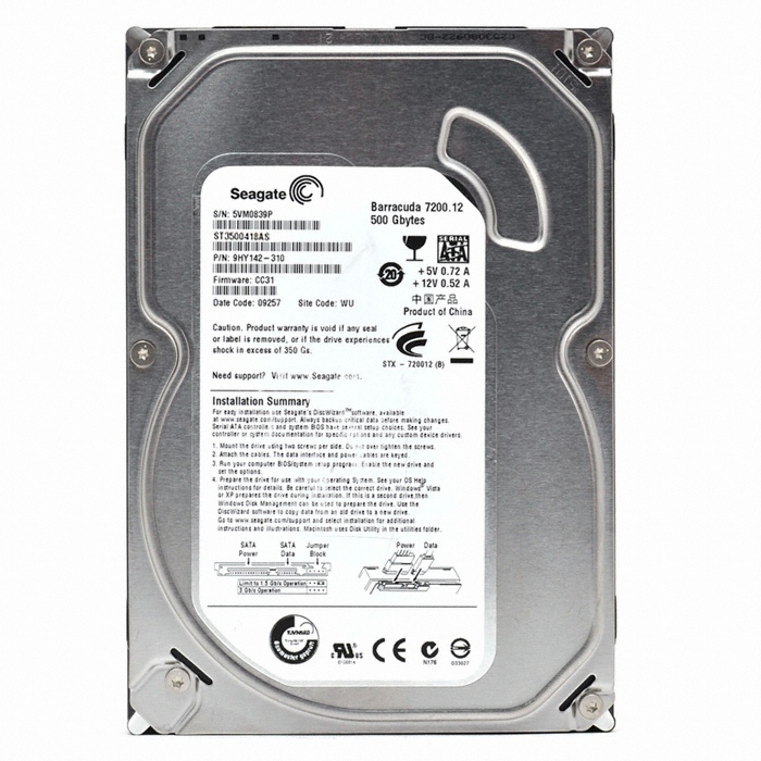 Seagate BarraCuda 7200.12 SATA2/7200/16M/리퍼비시 (500GB, ST3500418AS)_이미지