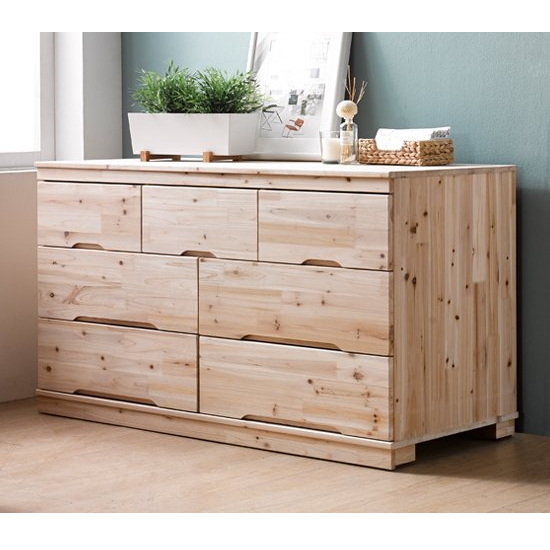 동서가구 삼나무 원목 3단 와이드 서랍장 1200