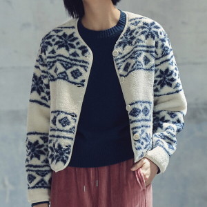 탑텐 여성 에코 쉘파 크루넥 가디건 MSE4TC2002