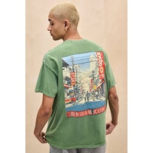 어반 Outfitters BDG 아웃피터스 교토 프린트 티셔츠 그린 7180916