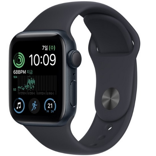 APPLE 워치 SE 2세대 40mm 미드나이트 알루미늄 (스포츠밴드, 해외구매)_이미지