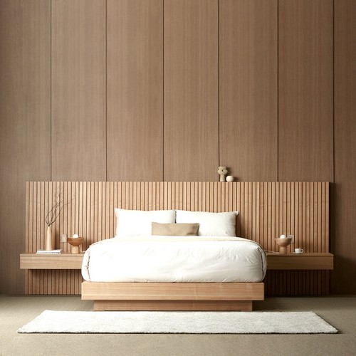 한국갤러리 아만 평상형 호텔 침대 LK+일반형협탁2개 (매트별도)_이미지