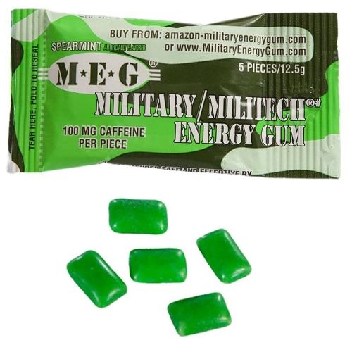 [불명] MEG 미군 밀리터리 에너지 카페인 껌 5피스 24팩