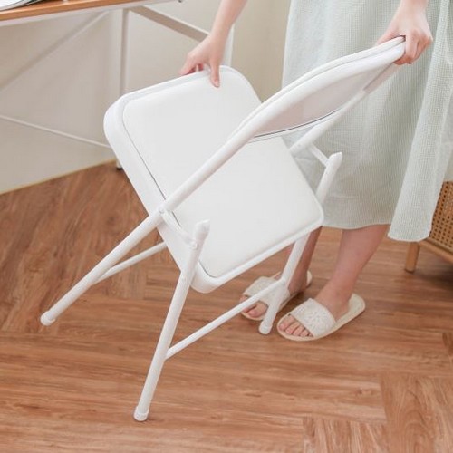 얼라이브즈 접이식 쿠션 철재의자 (1개)_이미지