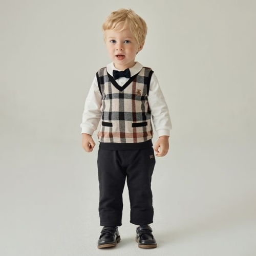 보리plus 하우스체크 맨투맨 상하복 베이지 EVF25VP03M_BG