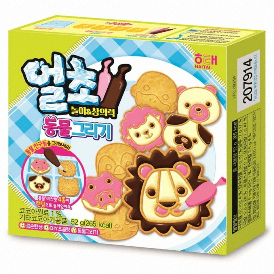 해태제과 얼초 동물그리기 52g (4개)_이미지