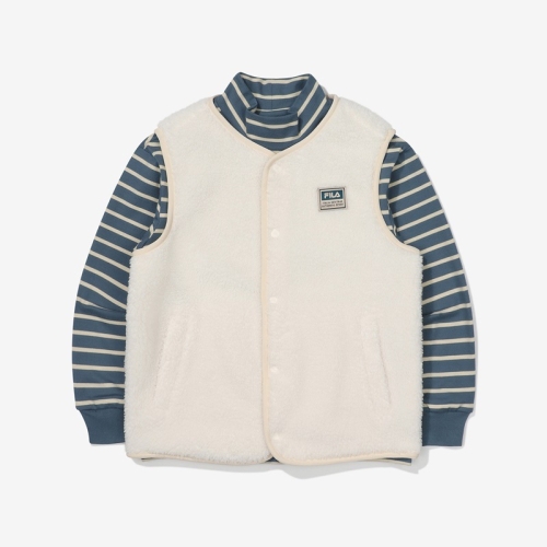 FILA KIDS FK2RLF4201X 아동 에센셜 반넥 티셔츠/폴라폴리스 조끼 세트