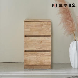 앳홈 테드 러버 원목 400 3단 서랍장 깊이400_이미지