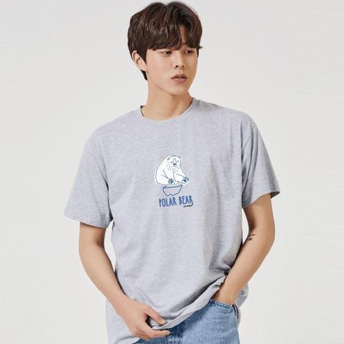 키밍 북극곰 BEAR 그래픽 캐쥬얼 반팔티 W7F2D4F_이미지