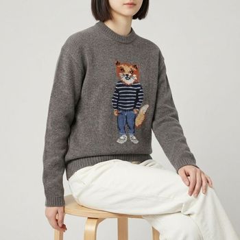 메종키츠네 드레스 원피스 폭스 인타르시아 울 점퍼 154318804